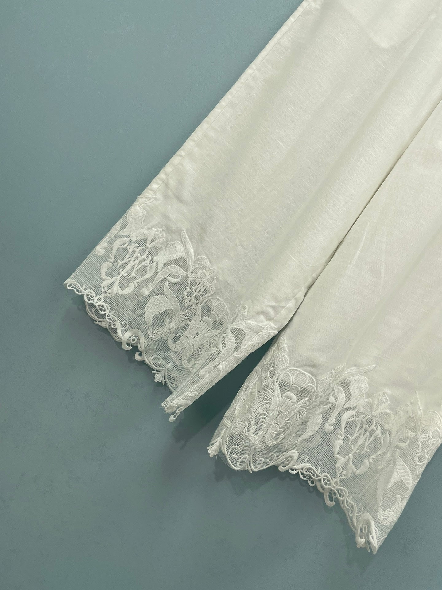 CHANEL 26S LACE TRIM WIDE LEG PANTS 1561