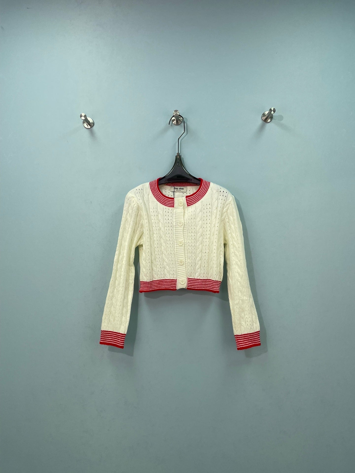 MIUMIU 26S KNIT CARDIGAN AND MINI SKIRT SET 1352