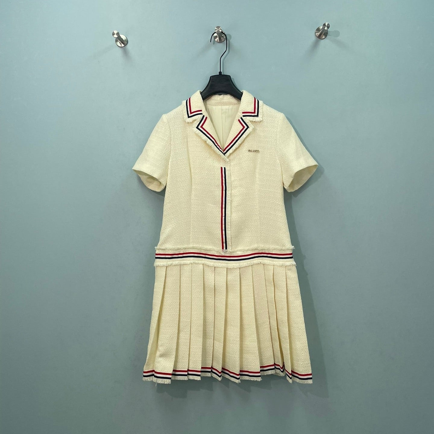 CHANEL 26S SHORT SLEEVE PLEATED DRESS 1534