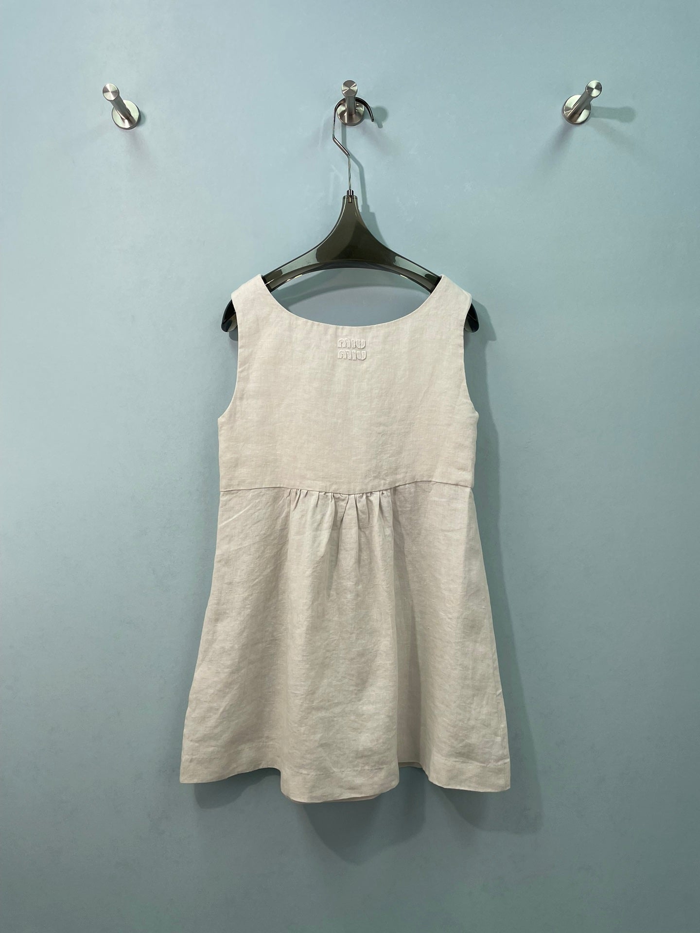 MIUMIU 26S SLEEVELESS BOW MINI DRESS 1422