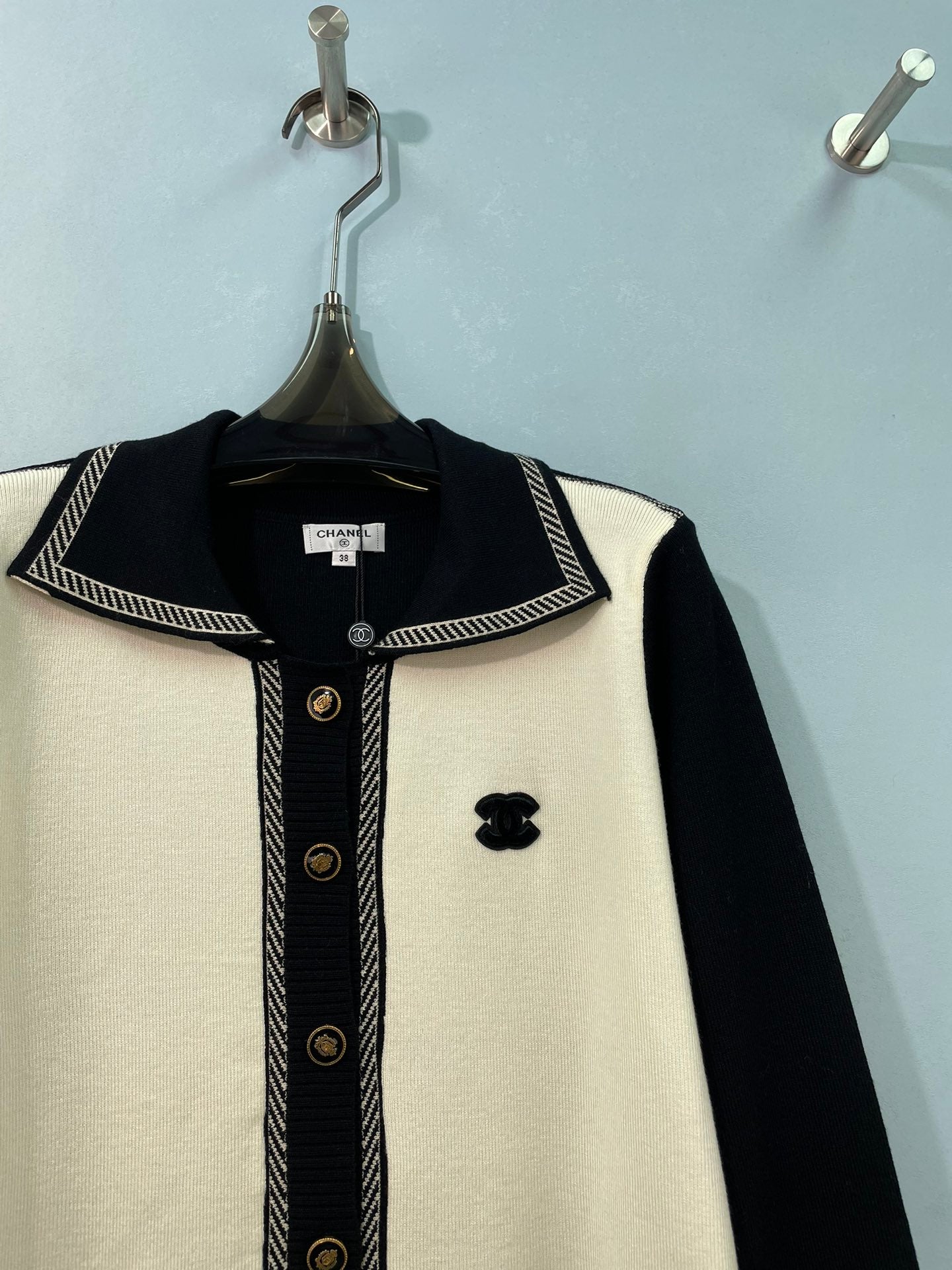 CHANEL 26S COLLAR KNIT CARDIGAN 1654