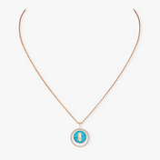LUCKY MOVE 1 DIAMOND TURQUOISE PINK GOLD DIAMOND NECKLACE