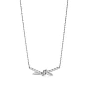 KNOT PENDANT SILVER DIAMOND NECKLACE