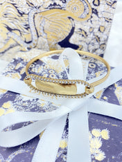DIO OVAL LETTER BRACELET GOLD DIAMOND
