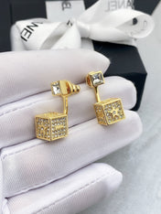 D-STAR GOLD DIAMOND EARRINGS