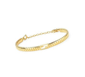 F BAGUETTE LINK CHAIN  GOLD BRACELET