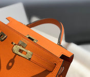 HM KELLY MINI 20 ORANGE EPSOM GOLD HARDWARE