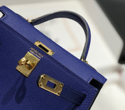 HM KELLY MINI 20 BLUE VIOLET EPSOM GOLD HARDWARE