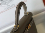 HM KELLY 25 ETOUPE EPSOM LEATHER GOLD HARDWARE
