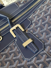BOWLING 45 BAG IN NAVY BLUE GOYARDINE CANVAS AND CALFSKIN TRIM