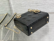 MINI 17 LADY BAG IN BLACK PATENT CALFSKIN