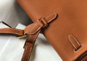 KELLY ADO 22 TOGO BACKPACK IN BROWN CALFSKIN GOLD HARDWARE