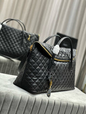 ES GIANT 56 BLACK COWHIDE LEATHER TRAVEL BAG