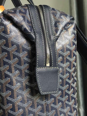 CISALPIN BACKPACK 43 IN NAVY BLUE GOYARDINE CANVAS AND CALFSKIN