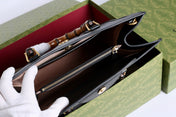 DIANA LARGE TOTE BAG 35 CM IN BLACK CALFSKIN