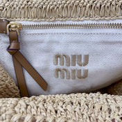 CROCHET TOTE BAG 23 IN NATURAL WOVEN RAFFIA