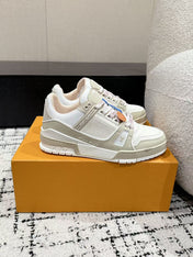 LV TRAINER SNEAKERS IN WHITE CALFSKIN