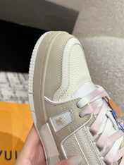 LV TRAINER SNEAKERS IN WHITE CALFSKIN