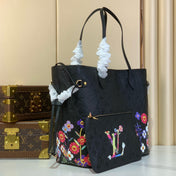 NEVERFULLxTM MM TOTE BAG 32 IN BLACK MONOGRAM CALFSKIN