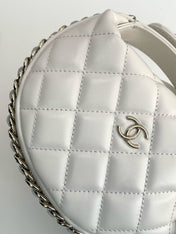 MINI HOBO BAG 16 IN WHITE LAMBSKIN