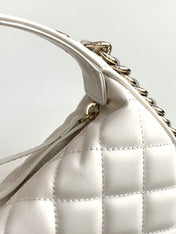 MINI HOBO BAG 16 IN WHITE LAMBSKIN