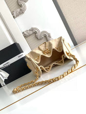 CC 25 MINI HANDBAG 22CM IN BEIGE GRAINED CALFSKIN GOLD HARDWARE