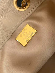 CC 25 MINI HANDBAG 22CM IN BEIGE GRAINED CALFSKIN GOLD HARDWARE