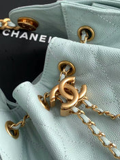 CC 25 MINI HANDBAG 22CM IN BABY BLUE GRAINED CALFSKIN GOLD HARDWARE