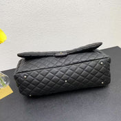 CC CLASSIC FLAP BAG 46 IN BLACK QUILTED CALFSKIN