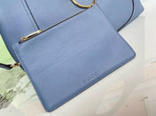 GG HORSEBIT HOBO BAG 46 IN LIGHT BLUE CALFSKIN GOLD HARDWARE