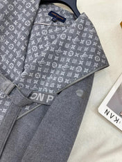 LV MONOGRAM MAXI COLLAR COAT IN GRAY WOOL