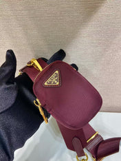 PRA HOBO BAG 22 IN BURGUNDY RED RE-NYLON
