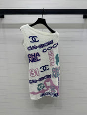 CC SLEEVELESS DRESS IN COLORFUL WOOL