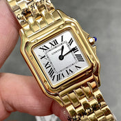 PANTHERE 27MM GOLD CASE WHITE DIAL