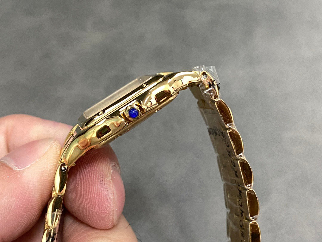 PANTHERE 27MM GOLD CASE WHITE DIAL