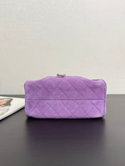 CHANEL 26S HOBO BAG 22 IN PURPLE CALFSKIN