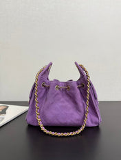 CHANEL 26S HOBO BAG 22 IN PURPLE CALFSKIN