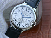 BALLON BLEU DATE 42 SILVER DIAL BLACK BRACELET