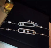 BABY MOVE PAVED PINK GOLD DIAMOND BRACELET