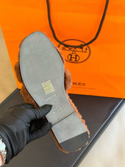 0RAN SANDAL SHEARLING BROWN