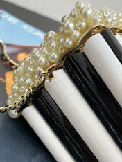 CHANEL 26S POP COCO CLUTCH IN BLACK & WHITE PATENT LEATHER