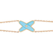JEUX BRACELET TURQUOISE PINK GOLD 1 DIAMOND