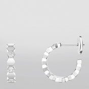 HONEE SILVER DIAMOND HOOP EARRINGS