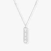 MOVE 10TH PM SILVER DIAMOND NECKLACE