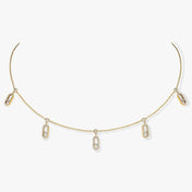 CHOKER MOVE UNO PAMPILLE PAVED GOLD DIAMOND NECKLACE