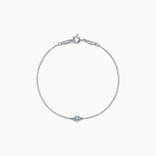 DIAMOND STERLING SILVER AQUAMARINE BUBBLE BRACELET