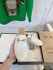 GG SLIPPER MULES WHITE