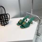 GG SANDALS HIGH-HEELED GREEN