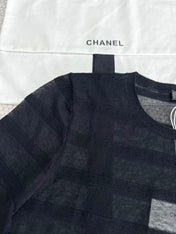 CC See-through Striped Short Sleeves T- shirt Cotton