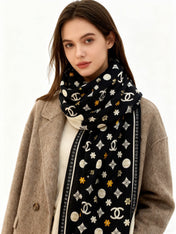 CHANEL 26S SCARF 140 IN CASHMERE AND SILK 306120